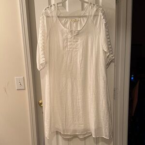 Elegant White Lace Sleeve Women's Dress
